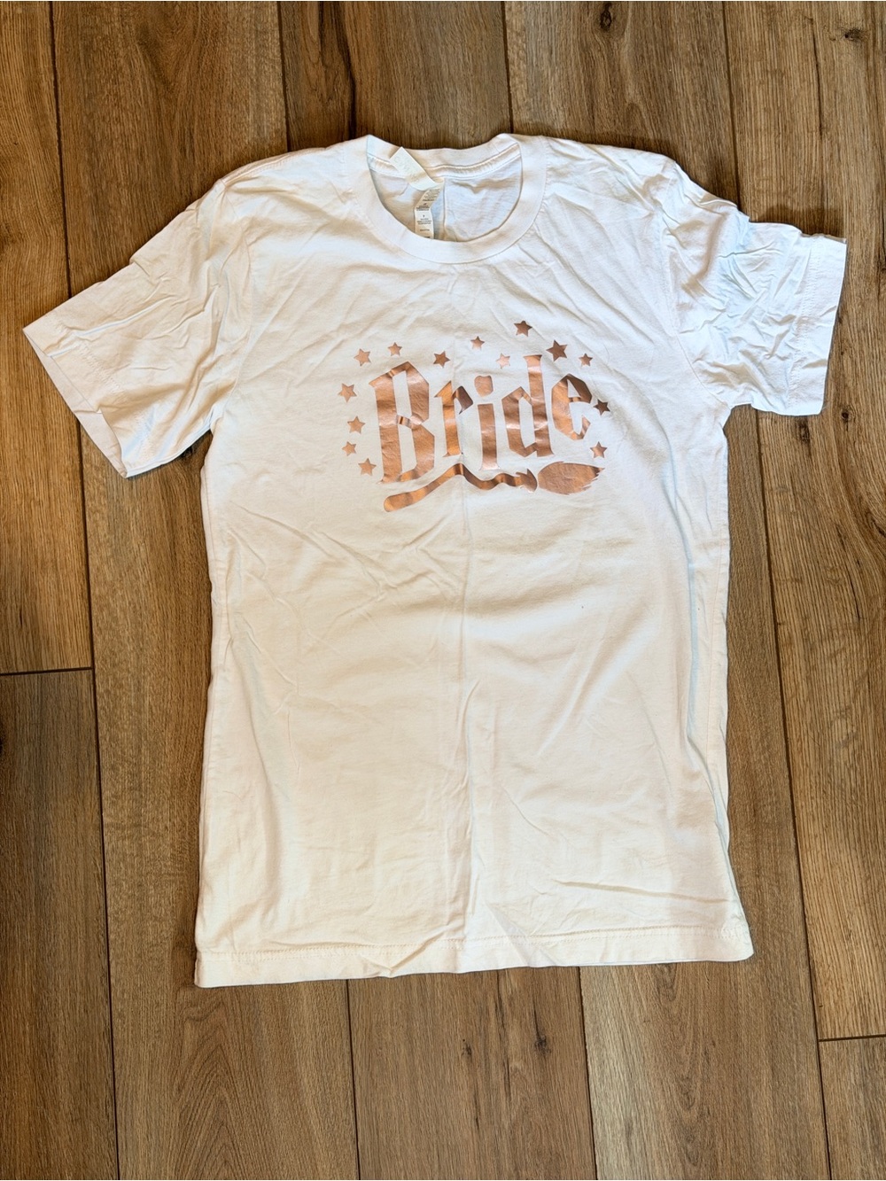 Bride Graphic Tee - White with Rose Gold Print